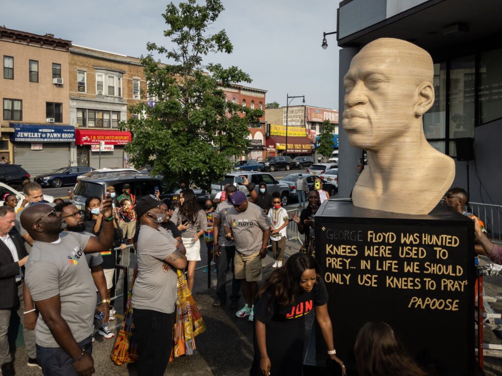 Vandalism of George Floyd Statue in Brooklyn Being Investigated as Hate Crime