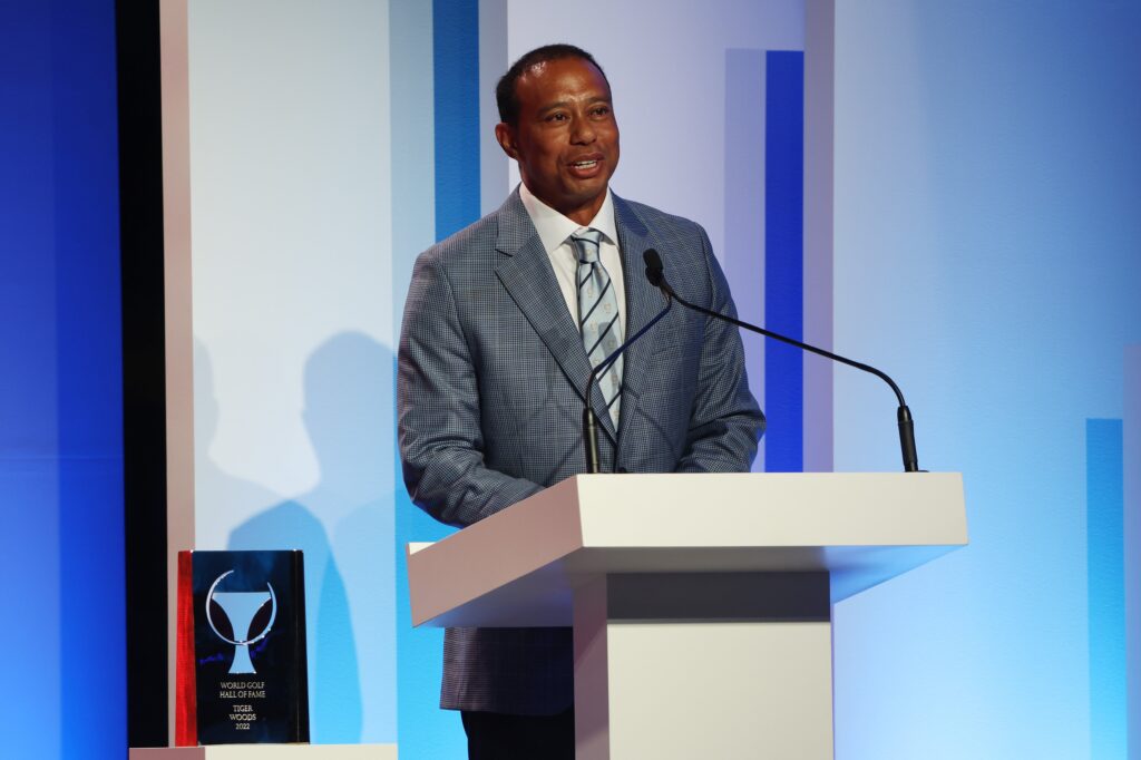 Tiger Woods Delivers Emotional Speech at Hall of Fame Induction Ceremony