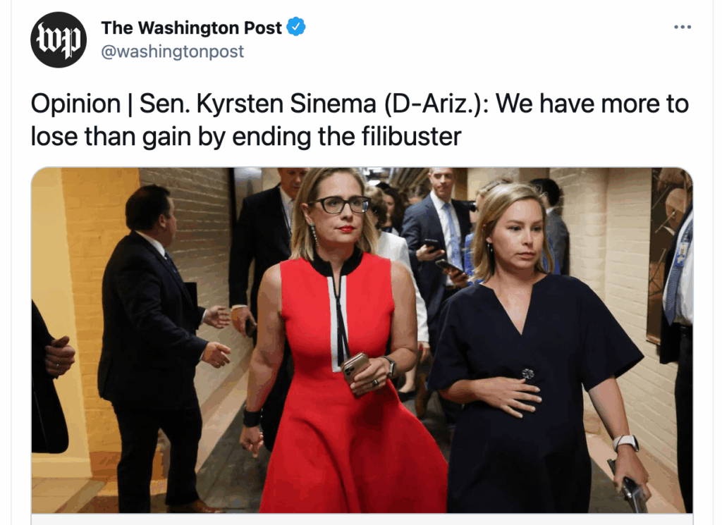 Dear Kyrsten Sinema: Who the Fuck Is 'We'?