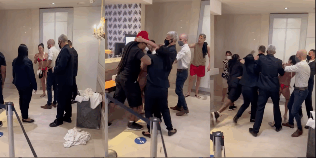 Karen Attacks a Black Man After He Was Allegedly Served First at a Hilton Hotel in Rio De Janeiro