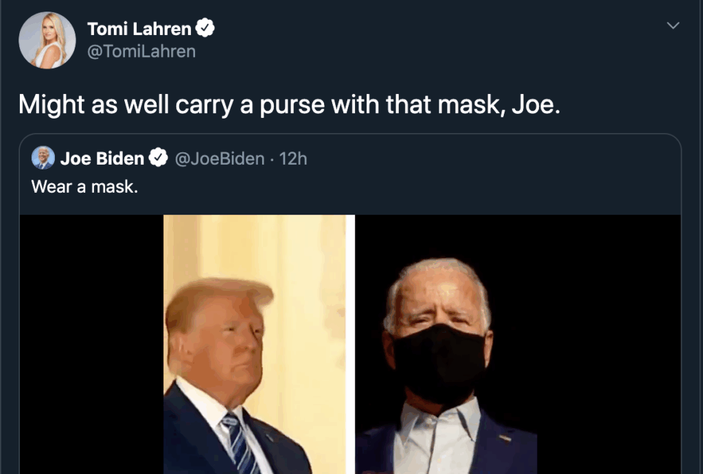 Trashcan Lannister Attempts to Dunk on Joe Biden While Nation Anxiously Waits for Her to Get COVID-19 Too