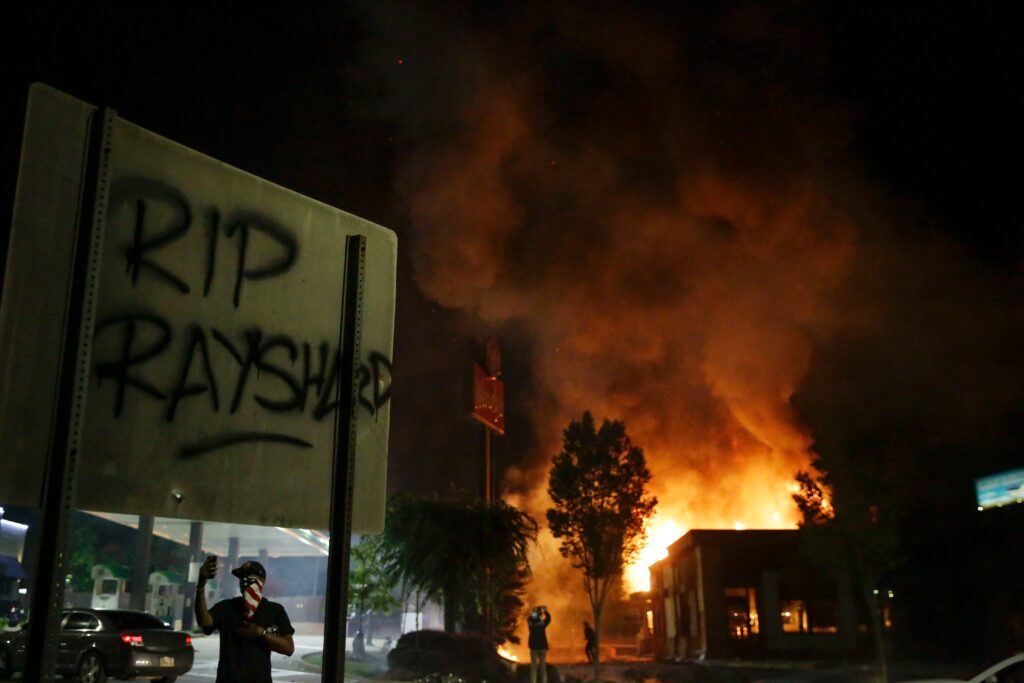 Protestors in Atlanta Set Fire to Wendy's Where Rayshard Brooks Was Killed by Police