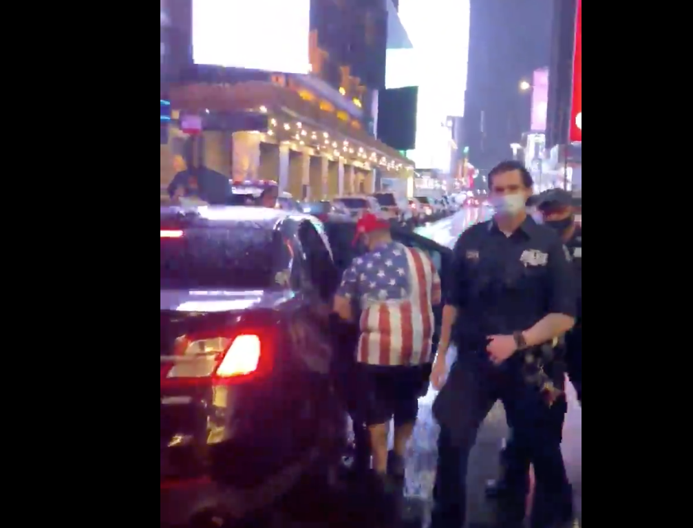 Watch: NYPD Escorts Pro-Trump Protesters Into Car Moments Before It Plows Through a BLM March in Times Square [Corrected]