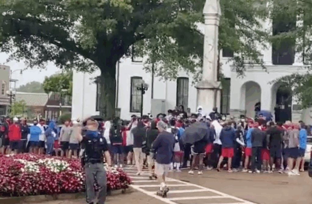 Ole Miss Football Players Walk out of Practice, Protest Police Brutality in Front of Confederate Statue