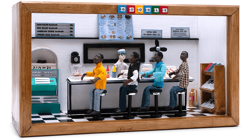Google Kicks Off Black History Month With Greensboro, N.C., Sit-In Doodle by Compton Artist Karen Collins