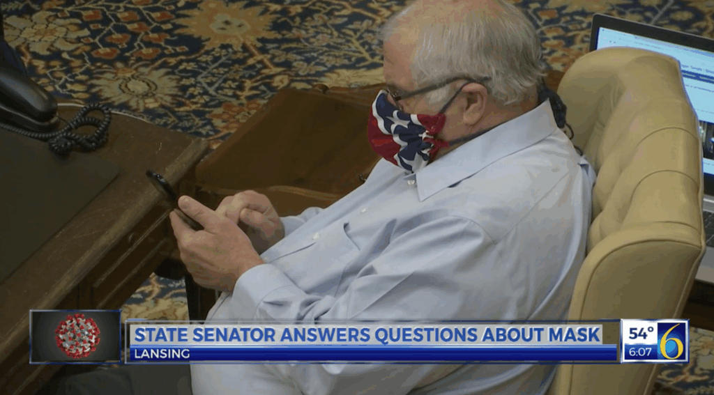 Michigan State Senator Wears Confederate Flag Mask, Then Denies and Later Apologizes for Wearing Said Mask