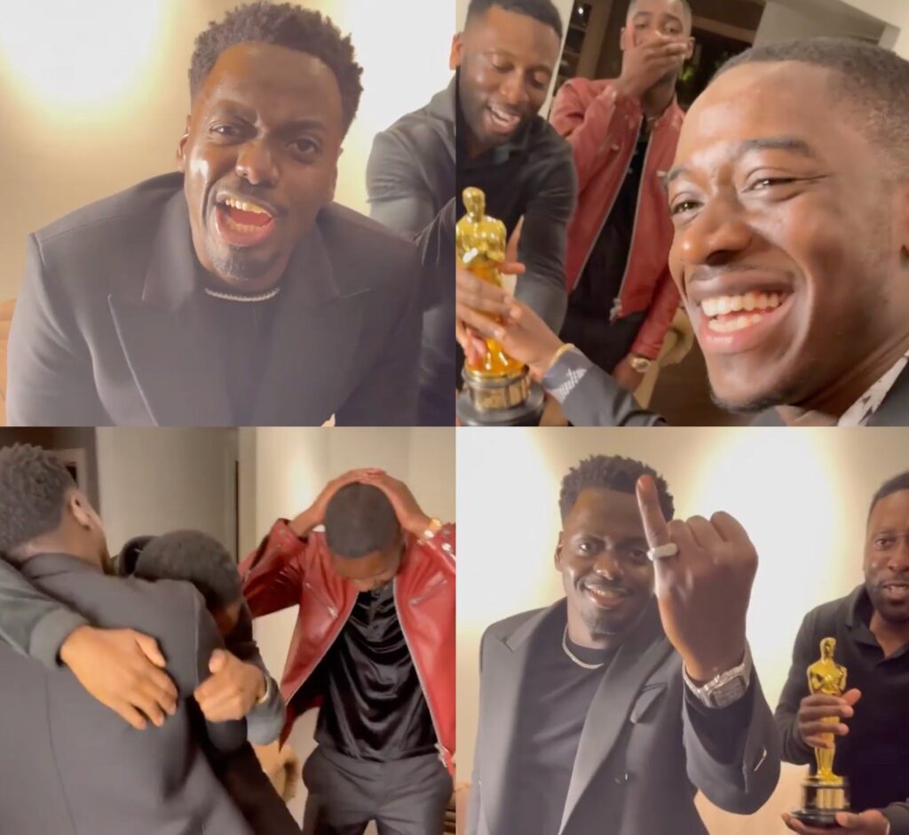 Yeah, I Can Watch This Clip of Daniel Kaluuya and His Famous Bruvs Celebrating His Oscar Win Forever
